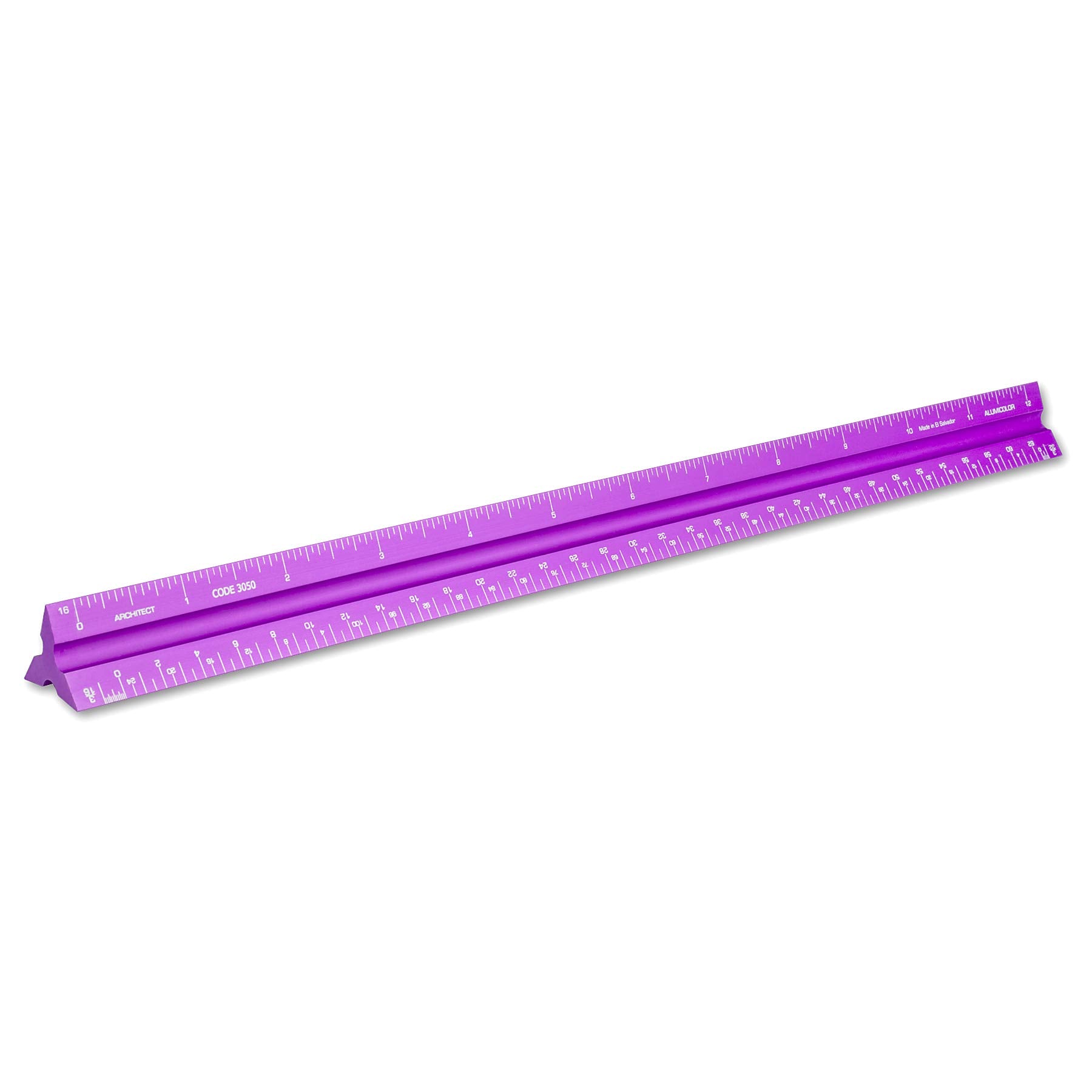 Alumicolor Aluminum Architect Solid Drafting Scale, 12IN, Purple
