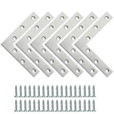 SAYAYO L Brace, 120x120mm / 5 x 5 Metal L Mending Plate L Flat Plate Bracket Stainless Steel Right Angle Corner Brace for Wood B
