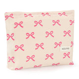MZLUWM Floral Makeup Bag, Cosmetic Bags for Women, Large Capacity Make up Bag,Cute Bow Makeup Bag,Aesthetic Women Handbags Purse