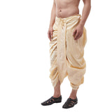 Sojanya (Since 1958 Men'S Silk Blend Beige Stitched Dhoti, Size: Freesize