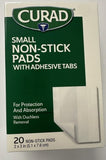 Curad Small NonStick Pads With Adhesive Tabs 2 Inches X 3 Inches 20 Each (Pack of 3)