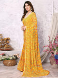 Satrani Womens Pure Chiffon Saree (3218S218N_Turmeric Yellow & Multi6)