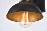 Elegant Lighting Ld8004W7 Anders Single Light 8-5/16 Tall Wall Sconce With Meta, Black/Brass