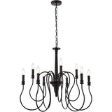 Living District Flynx 9-Light Mid-Century Metal Pendant In Black