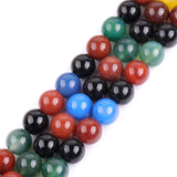 GEM-Inside Mixed Color Agate Gemstone Loose Beads 14mm Round Crystal Energy Stone Power for Jewelry Making 15