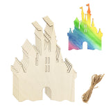 15 Pack 6 Inch Wood Princess Castle Cutouts Unfinished Wood Princess Castle Crafts Wooden Princess Castle Hanging Ornaments DIY 
