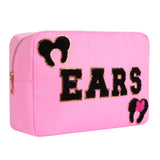 Dealkion Headband Holder Organizer Headband Storage Mouse Ear Holder Bag Hair Accessories Organizer Chenille Letter Makeup Bag P