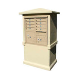 Qualarc EVMC-TALL-SS Eastview Stucco CBU Mailbox Center, Tall Pedestal with Column Only, Holds 8 to 12 Door CBU, Sandstone Color