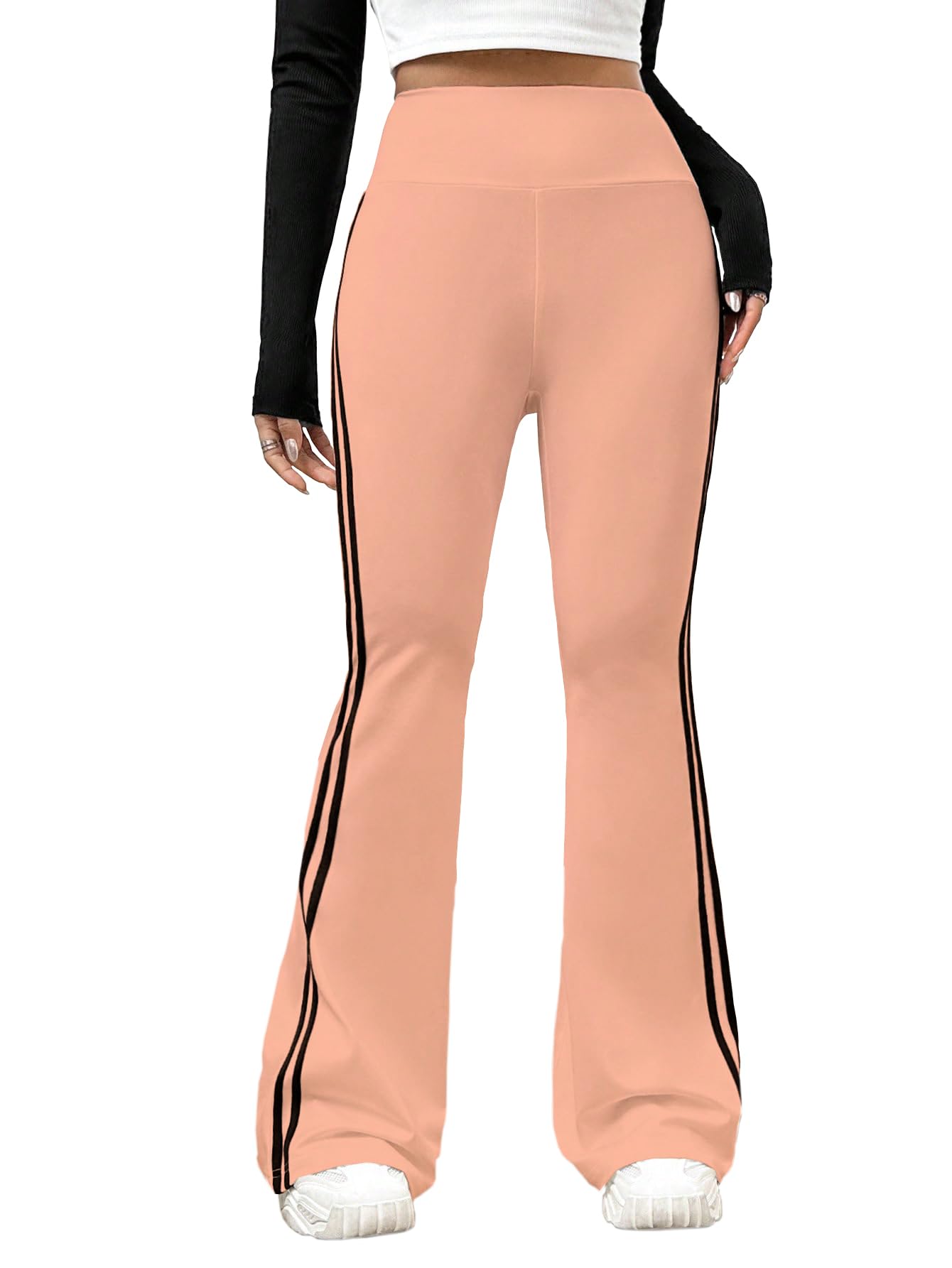 Toplot Women'S Flare Leg Bell Bottom Pants Trouser (Pant-5159-Peach-32),Peach,32,B0CVN83SJX