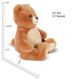 Vermont Teddy Bear Brown Teddy Bear - Cuddly Stuffed Animals, Cuddle Chunk, Honey, 15 inch