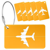 Lupinez 6 Pcs Luggages Tag, Aluminium Alloy Suitcase Tag, Luggage Labels For Suitcases With Steel Loop, 6 Pack Travel Tag For Ba