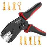 Newdeli Wire Crimping Tool for Non Insulated Open Barrel Terminals Receptacles - AWG 20-10 Ratchet Wire Crimper Open barrel Crim
