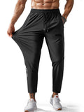 Hidkat Men's Hiking Pants Quick-Dry Lightweight Sweatpants Outdoor Fishing Pants Water Resistant with Zipper Pockets Black