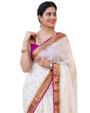 Flosive Ayn Women's Present Banarasi Soft Lichi Silk Saree Beautiful Jacquard Rich Pallu Design Work Zari Devika Kanjivaram Silk