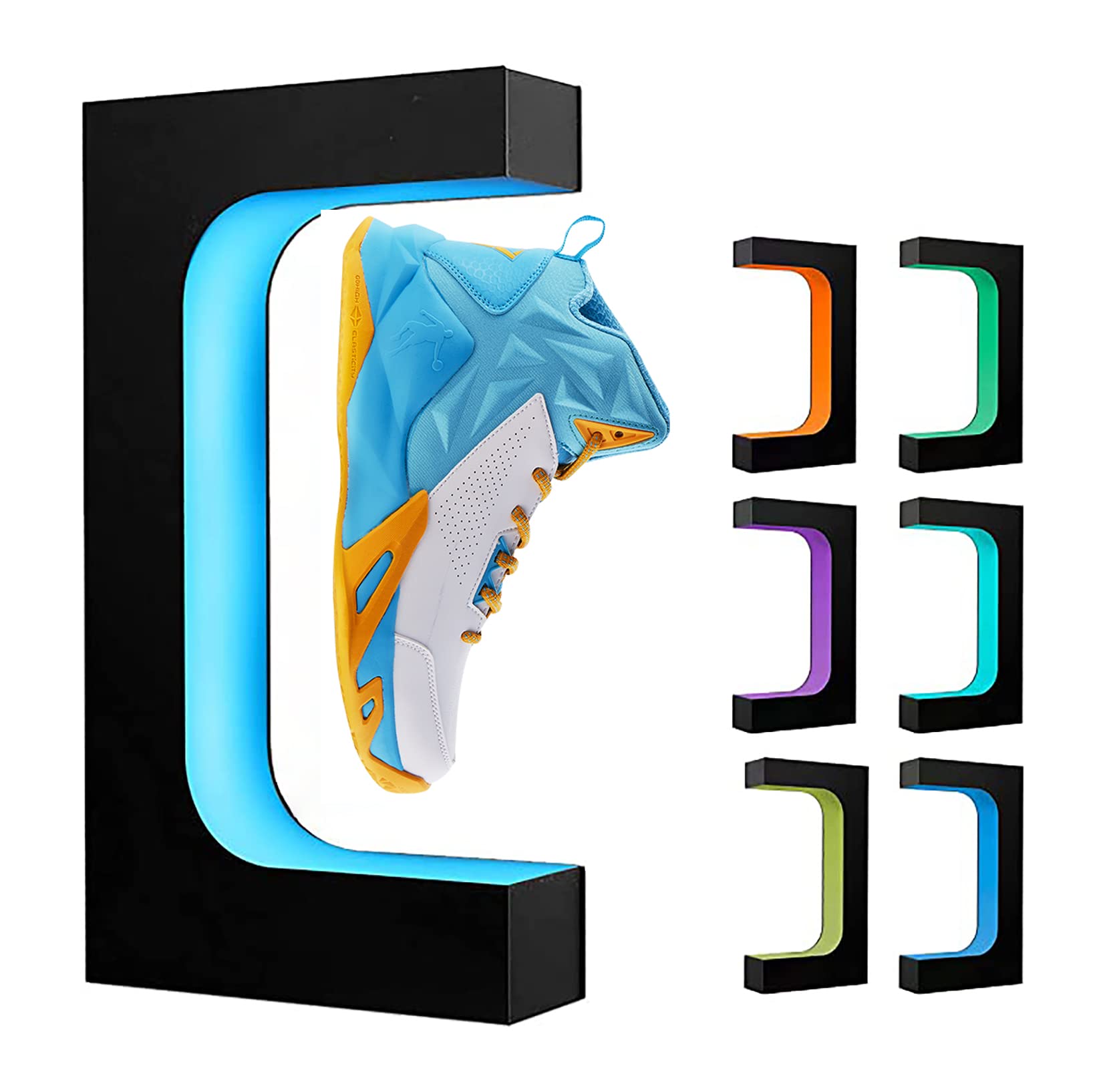 Yegvea Magnetic Levitation Sneaker Rack Holder with 16 Colors Remote Control&360Rotation Levitating Shoe Display Stand