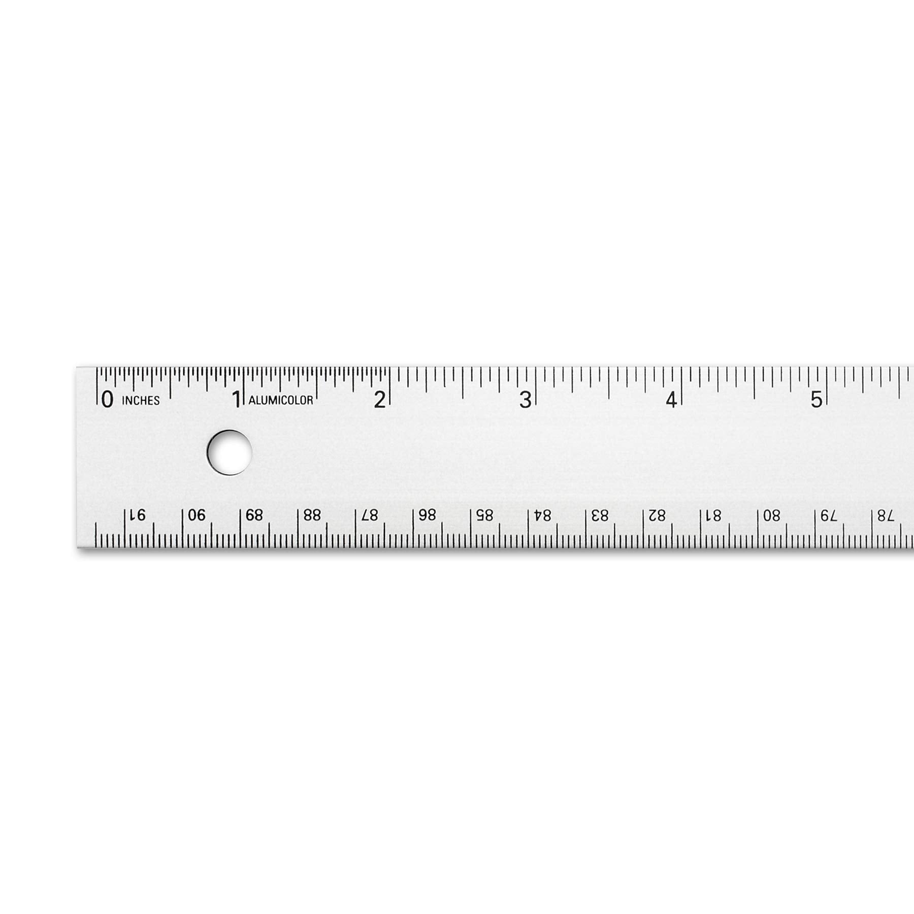 Alumicolor Aluminum Standard Straight Edge With Non-Slip Back, 36In, Silver