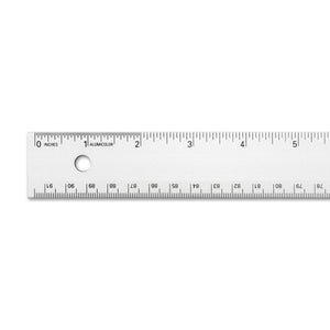 Alumicolor Aluminum Standard Straight Edge With Non-Slip Back, 36In, Silver