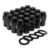 Cragar Standard Mag Lug Nut 1/220 Black with Black Standard Washer Set of 20 Pcs
