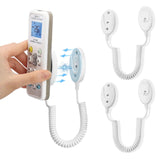 2-Pack Magnetic Remote Control Holders with Spring Ropes - Safely Secure Remotes & Small Items, Wall-Mount with Adhesive, Anti-L