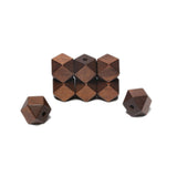 20mm Geometric Wooden Beads with 4mm Hole, Brown Wooden Spacer Beads Bulk for Garland Farmhouse Decor DIY Crafts Making (30pcs)