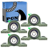 Pgn Ucp201-8 Pillow Block Bearing - Pack Of 4 Mounted Pillow Block Bearings - Chrome Steel Bearings With 1/2 Bore - Self Alignment -Like New