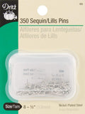 Dritz 8S Sequin/Lills Pins, 1/2Inch (350Count),Gray Silver