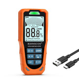 RDINSCOS Pinless Moisture Meter, 6-in-1 Moisture Detector Non-Destructive Moisture Tester for Wood,Drywall, Plaster, Concrete, S