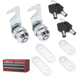 Silver Tool Box Locks with Keys Compatible with Craftsman Tool Box, 5/8(17mm) Tubular Cam Tool Box Replacement Locks with Hook C