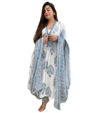 Gosriki Women'S Rayon Blend Anarkali Printed Kurta With Pant & Dupatta (Rayka White-Vks01-Gs_L_White_Large),White,,B0DCK8X4FN