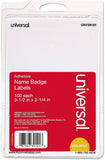 Universal Plain SelfAdhesive Name Badges, 3 1/2 X 2 1/4, White, 100/pack