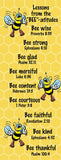 Kids Christian Bookmarks Lessons from The BeeAtitudes Pack of 25 Great Gift for Sunday School, Encouragement Space on Ba
