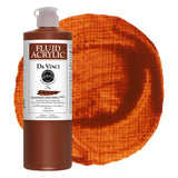 DA VINCI PAINTS Professional Artist Fluid Acrylic Paint, Transparent Burnt Sienna, 16oz