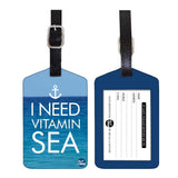Nutcase Designer Luggage Travel Baggage Tags Set Of 2 With Name Card Inside Vitamin Sea