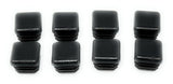 Square Tubing End Caps, 5/8 inch, Black Plastic, Ribbed Fit, Pack of (8) Top Secret PDR