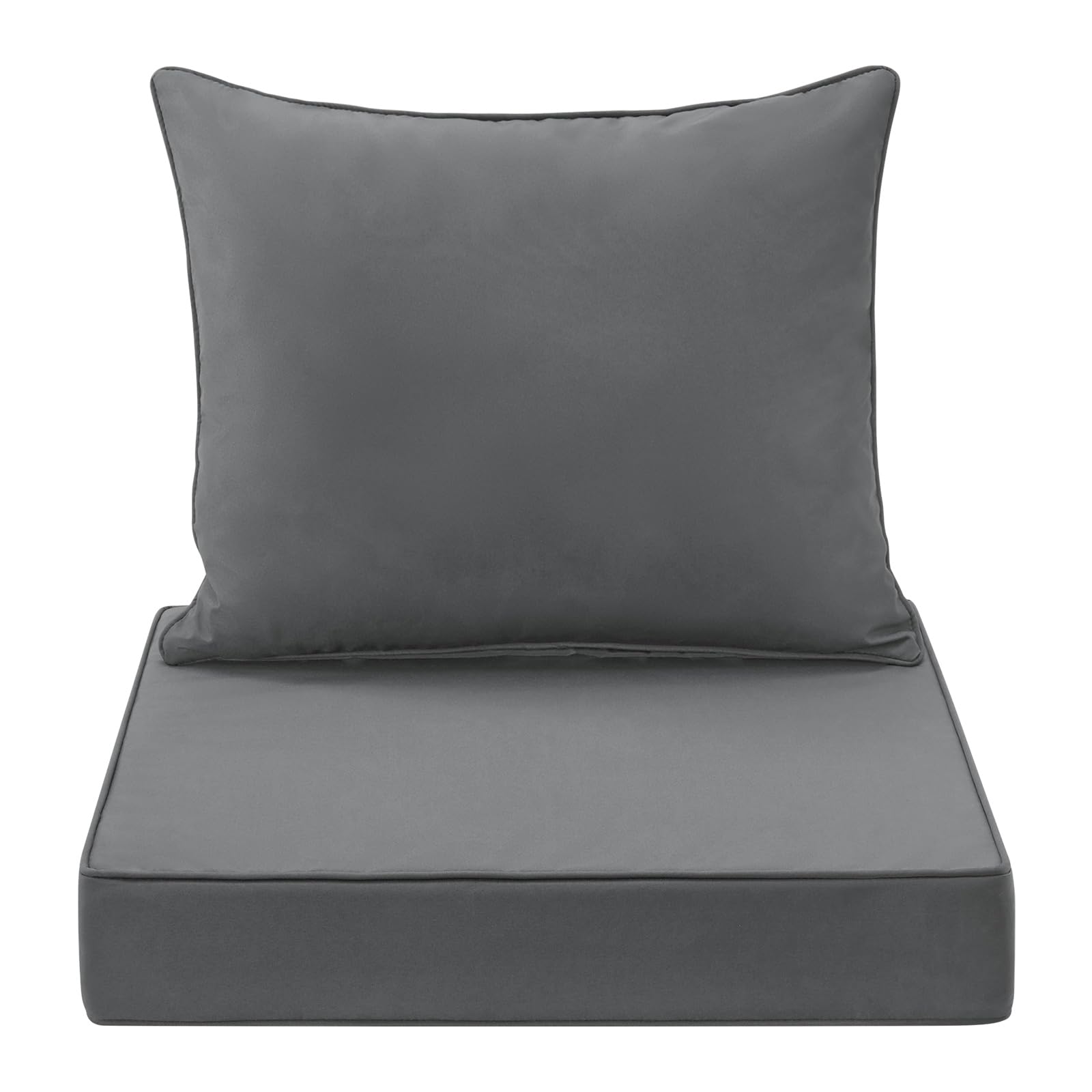 WEOAVRY Outdoor Seat Cushion Set 19x19 Inch Waterproof & Fade Resistant Cushions for Patio Furniture, Removable Cover Deep Seat 