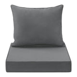 WEOAVRY Outdoor Seat Cushion Set 19x19 Inch Waterproof & Fade Resistant Cushions for Patio Furniture, Removable Cover Deep Seat 