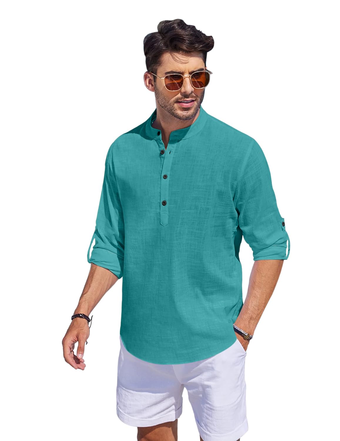 Bellstone Men'S Cotton Blend Solid Regular Fit Kurta (Kurta1500_Single_Rama_L
