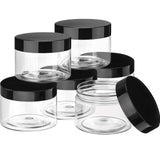 SATINIOR 6 Pack 4 oz Plastic Jars Containers with Lids Wide-mouth Refillable Leakproof Reusable Round Empty Jars for Travel Cosm
