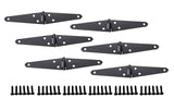 QCAA Light Strap Hinge, Steel, 2-Layered Powder Coated, 4, Elegant Frosted Matte Black, 6 Pack, Made in Taiwan