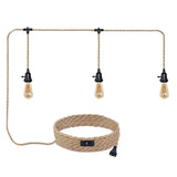 ALAISLYC Triple Plug in Pendant Lights with Cord Hanging Lamp Kit with Switch 23 Ft Long Hemp Rope Farmhouse Pndant Light Cord L