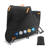 Waterproof Motorbike Cover Outdoor, Motorcycle Scooter Moped Rain Dust Protection Cover with 4 Reflective Strips and 2 Windproof