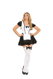 (Wd) Opaque Thigh Hi W/Satin B White O/S
