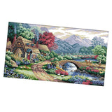 Stamped Cross Stitch Kits Patterns Embroidery Kit Farm Scene, 14 Counted 54X33Cm