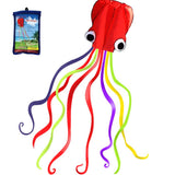 Hengda Kite Software Octopus Flyer Kite with Long Colorful Tail for Kids, 31-Inch Wide x 157-Inch Long, Large, Red