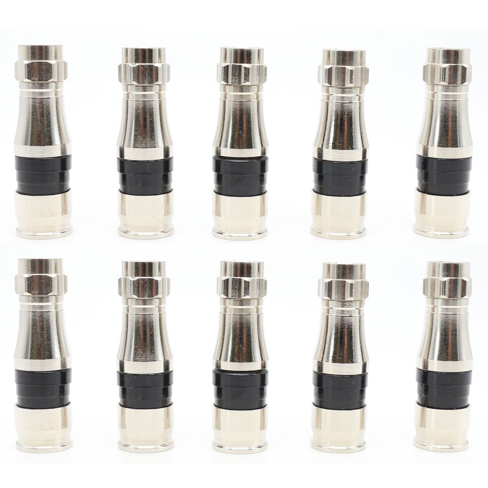 ANHAN F Type RG11 Coax Cable Compression Fitting/Connector with Weather Seal O Ring 10PACK