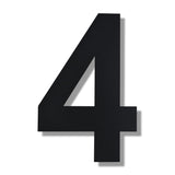 BetLight Upgrade Modern House Numbers-10 Inch High Stainless Steel Floating Home Address Number for Outside/Black/Number 4