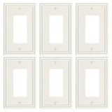 TREEWELL 6-Pack Decorator Outlet Cover Plate, Light Almond Decorative Switch Plates and Outlet Covers, Durable Zinc Alloy Wall P