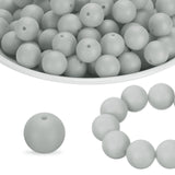 HARFINGTON 65Pcs Silicone Beads 15mm Round Rubber Focal Beads Bulk for Pens Keychain Bracelet Necklace DIY Crafts Making, Pale G