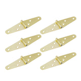 Geesatis 2 inch Strap Hinges Heavy Duty Gate Hinges Cabinet Latch Door Hinge with Mounting Screws,Iron,Gold Color,Pack of 6