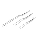 12 8 6 Cooking Tweezers Toogs, 304 Stainless Steel Offset Tweezers with Precision Tip Kitchen Chef Tweezers for Cooking(6